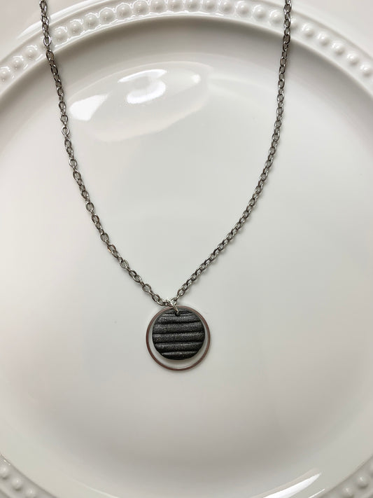 Gun Metal Clay Necklace